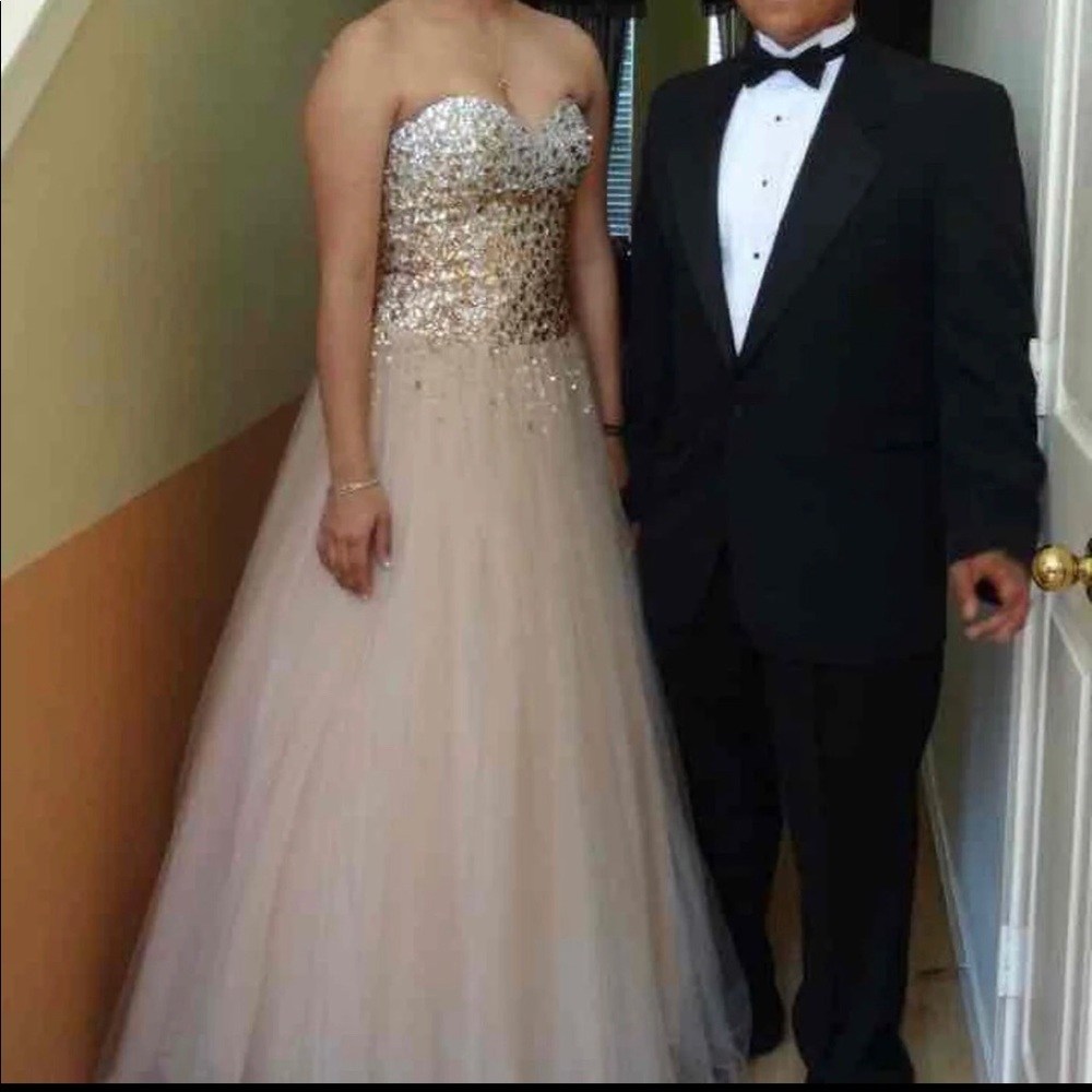 Beautiful PROM gold sequined ball gown